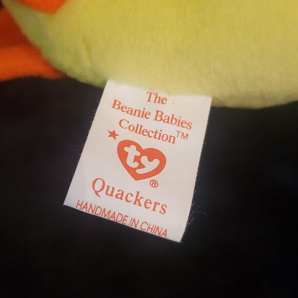 Vintage 1993 Ty Beanie Baby QUACKERS the Duck and Teeny Beanie QUACKS - Picture 11 of 17